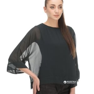 Zara emerald green tank top with sheer overlay